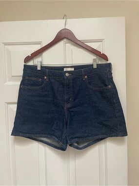 H&M Dark Blue Denim High-Rise Jean Shorts